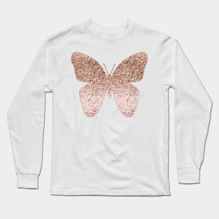 Sparkling rose gold butterfly Long Sleeve T-Shirt